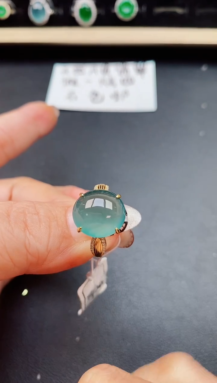 翡翠戒指银S925镶嵌321321