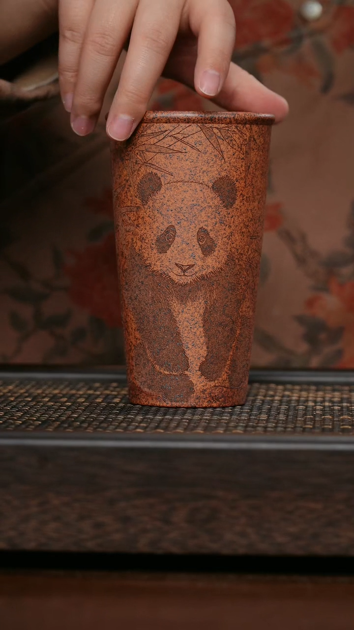 【闪购商品】紫砂茶杯福利紫砂熊猫可乐杯