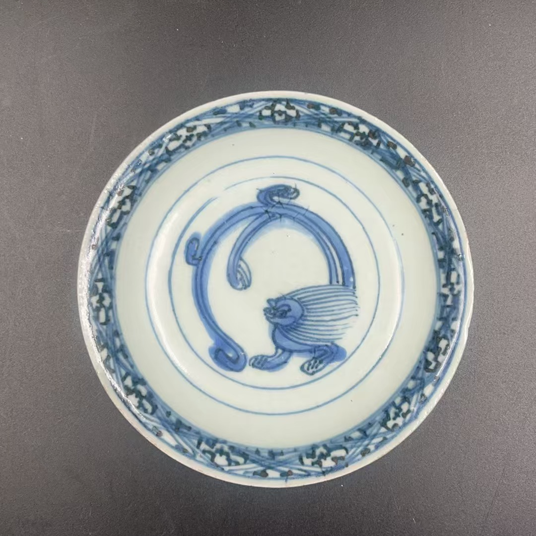 明青花螭龙纹盘-22