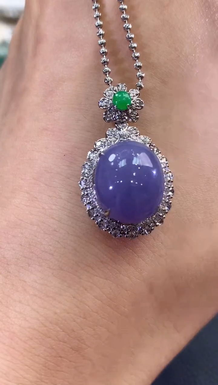 【闪购商品】翡翠吊坠(不含链)18K金镶嵌C78     有色差