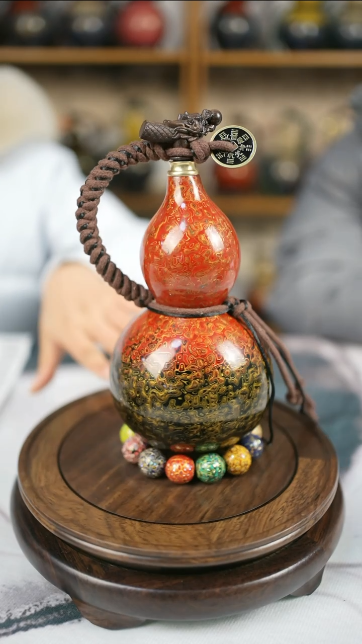 【闪购商品】034精品大漆酒葫芦送网兜漏斗