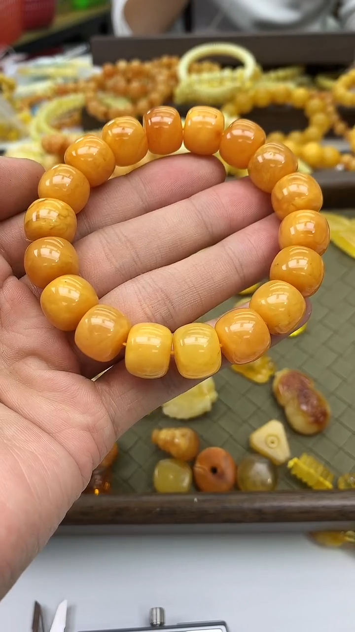 裸石蜜蜡未镶嵌手串卡13