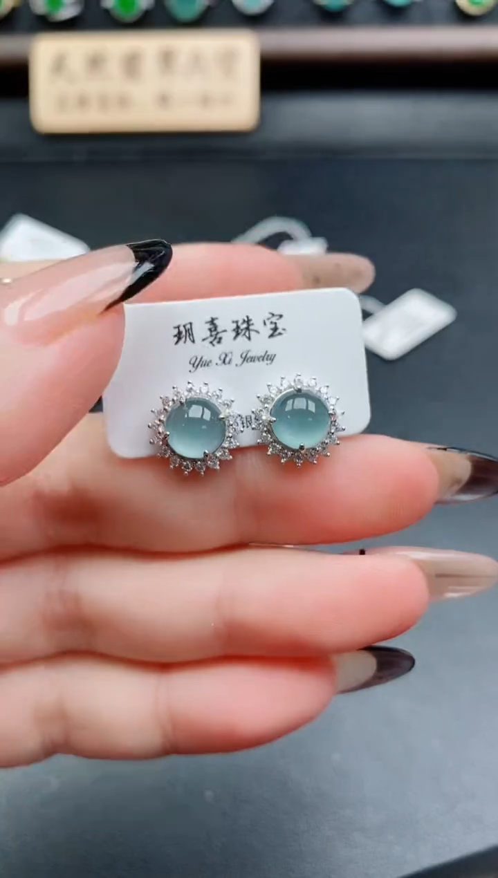 银S925镶嵌戒指翡翠1