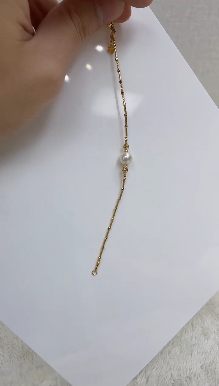 银S925镶嵌海水珍珠手链