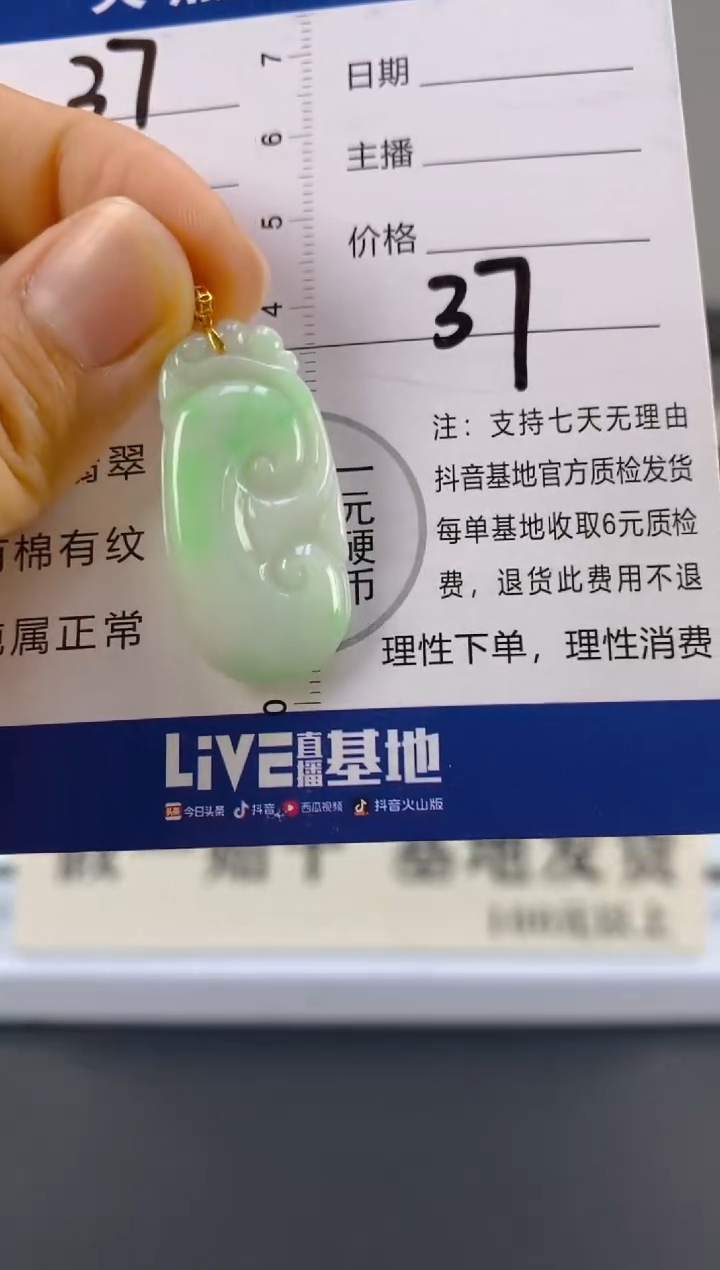 【闪购商品】翡翠颈饰18K金镶嵌天然A货翡翠