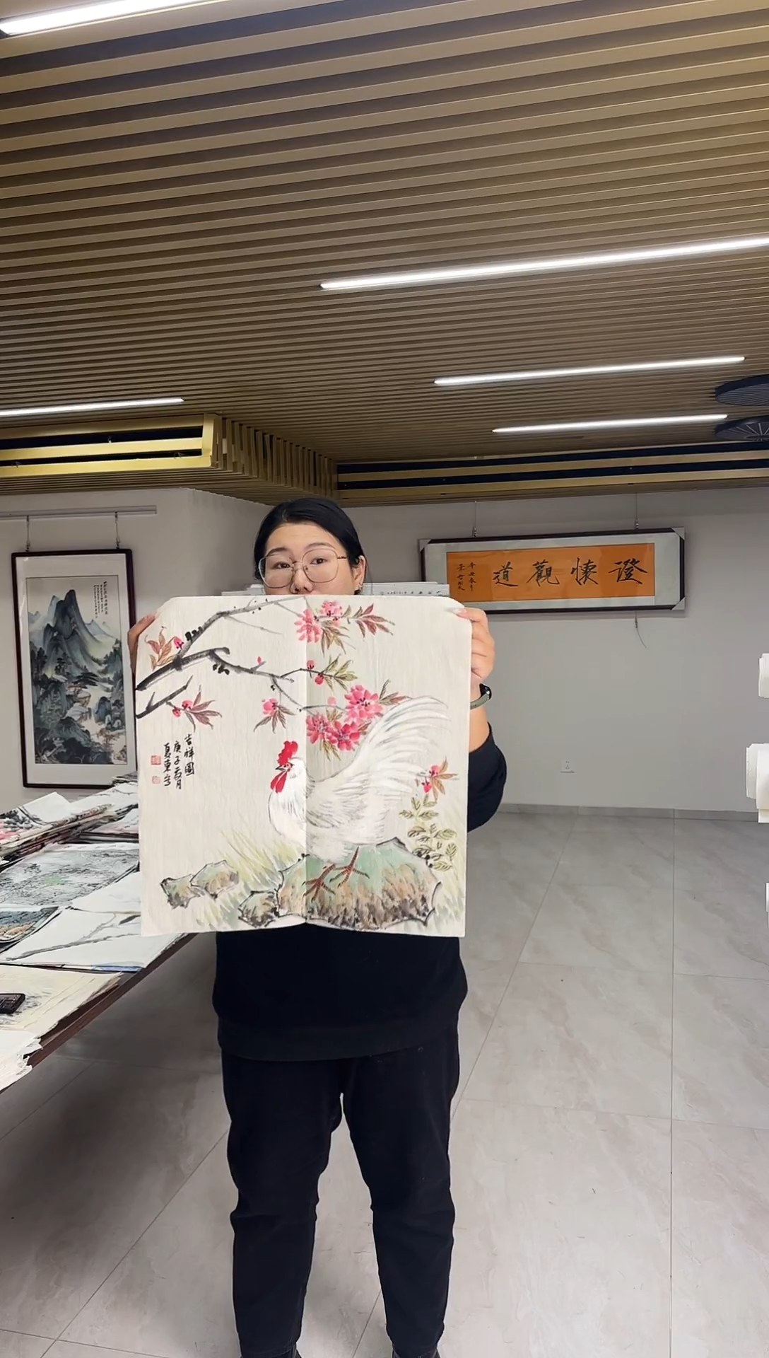 国画丹青专属福利-公鸡桃花