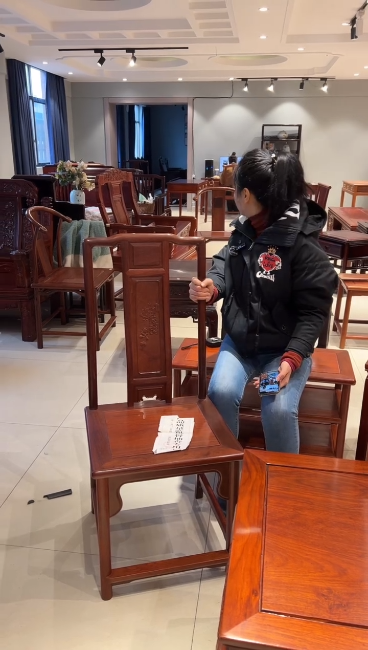 花梨木类成套家具明式餐椅一条大果紫檀