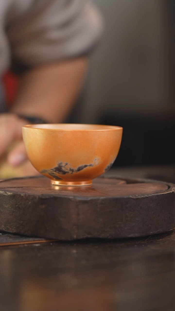 【闪购商品】杯52柴房陶瓷柴烧 金红普洱杯