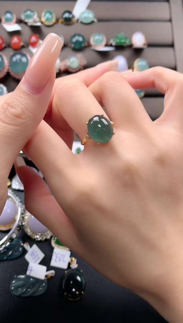 【闪购商品】翡翠戒指银S925镶嵌4324324