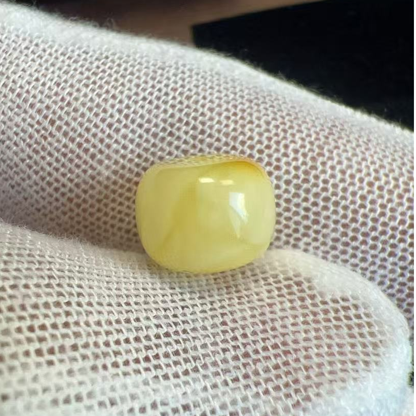 D0219天然原矿蜜蜡老型珠桶珠墩子单珠配饰