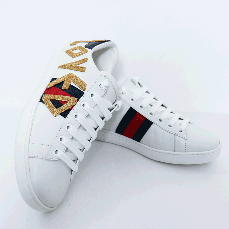 未使用 GUCCI/古驰 百搭运动经典ACE系列刺绣LOVED白色低帮板鞋