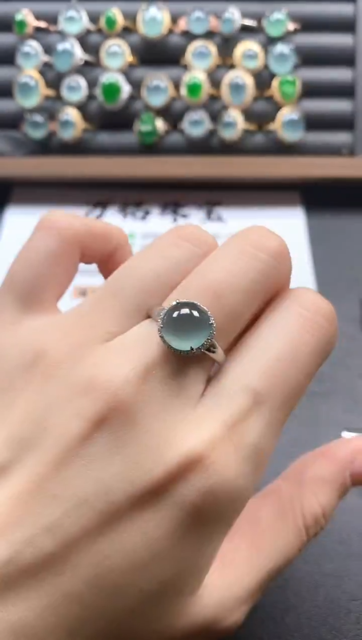 银S925镶嵌戒指翡翠51151