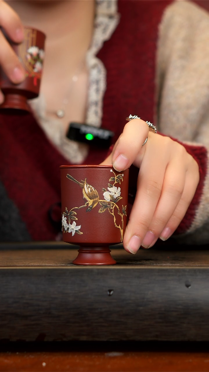【闪购商品】紫砂茶壶大红袍高足闻香杯玉兰