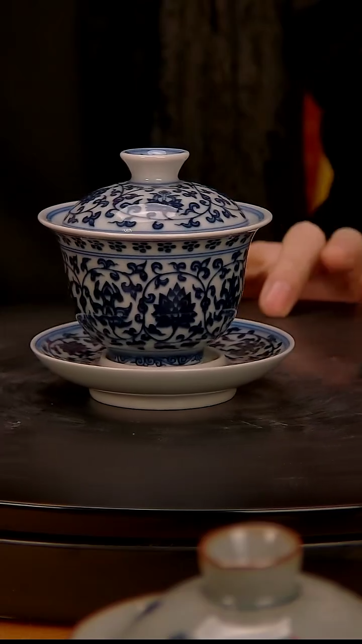 碗陶王安石柴窑三才盖碗