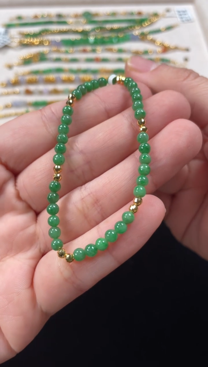 18K金镶嵌手串翡翠翱*一条   P294
