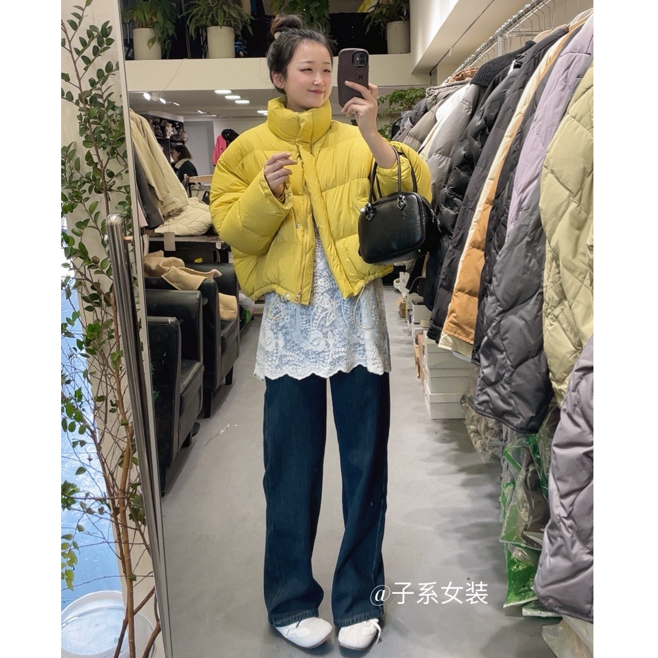 [子系女装]2024新款韩版短款泡芙感面包服奶呼呼软糯糯保暖外套