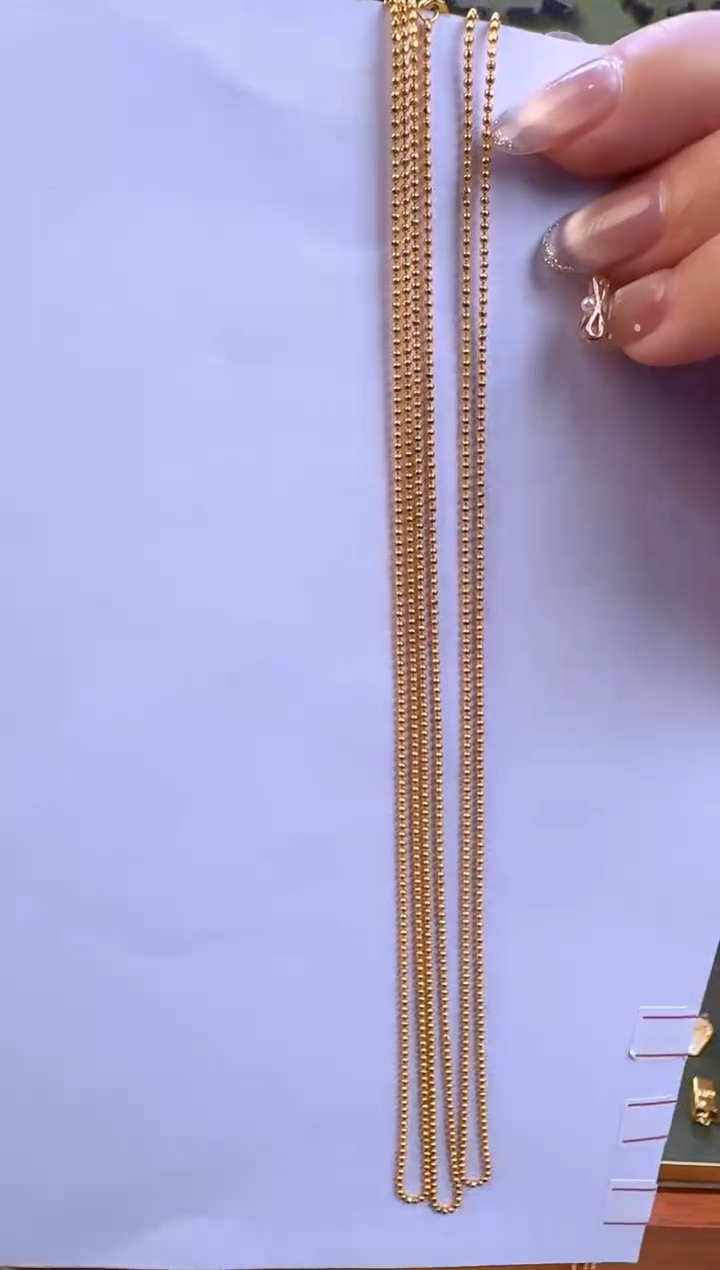 42cm1.3mm固定不可调节切面珠珠链1.70g（多样性发货）