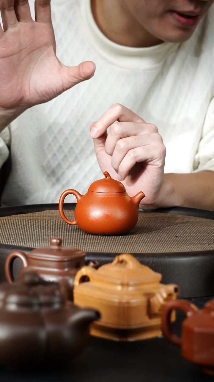 茶壶紫砂小茄瓜朱泥