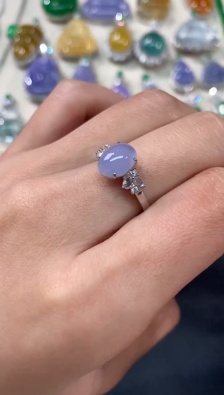 【闪购商品】翡翠戒指18K金镶嵌A521|6980