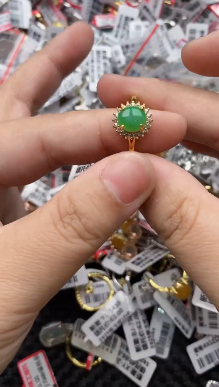 【闪购商品】翡翠戒指银S925镶嵌66666---4