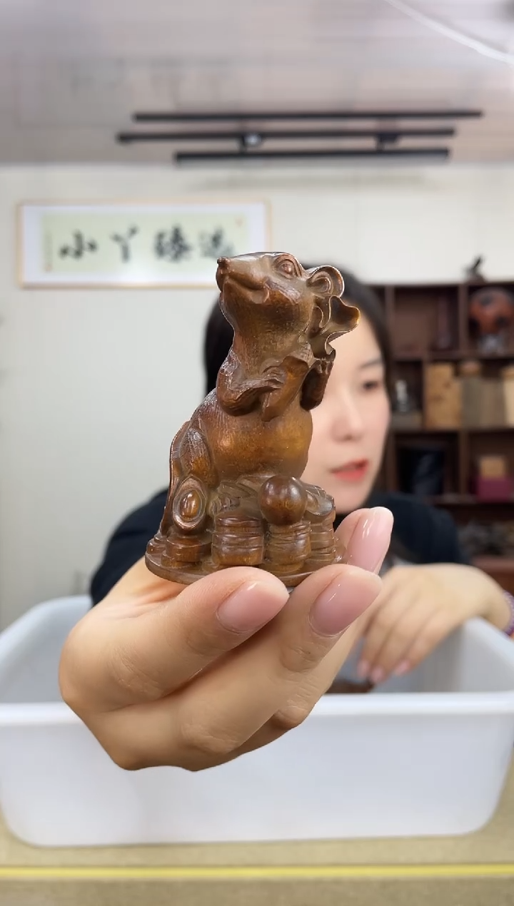 104老黄杨代代鼠钱摆件木木