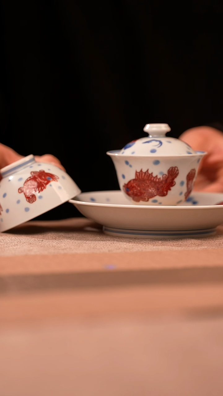 【闪购商品】杯永明尚玩鳜鱼壶承、盖碗、撇口杯