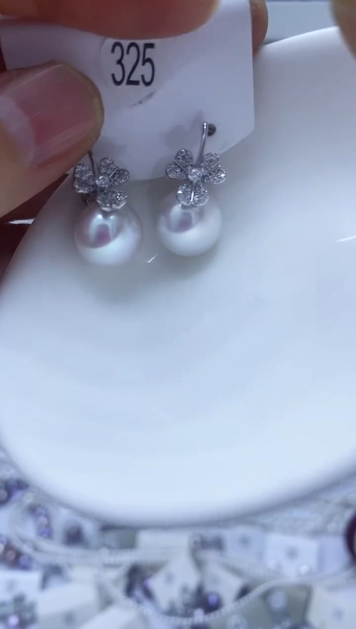 【闪购商品】淡水珍珠耳饰银S925镶嵌325