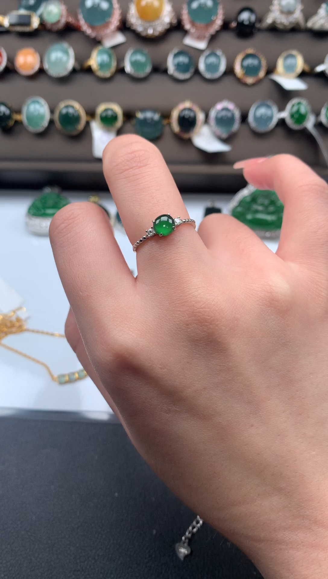 【闪购商品】翡翠戒指银S925镶嵌512412