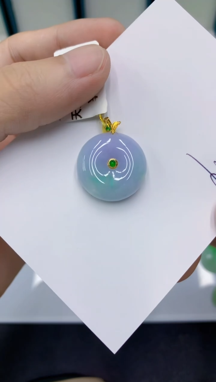颈饰18K金镶嵌翡翠翡翠