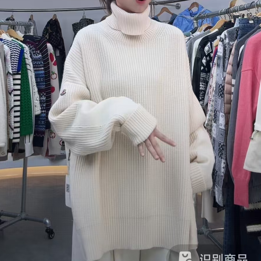 未使用 MONCLER Moncler 高领针织衫 白色L