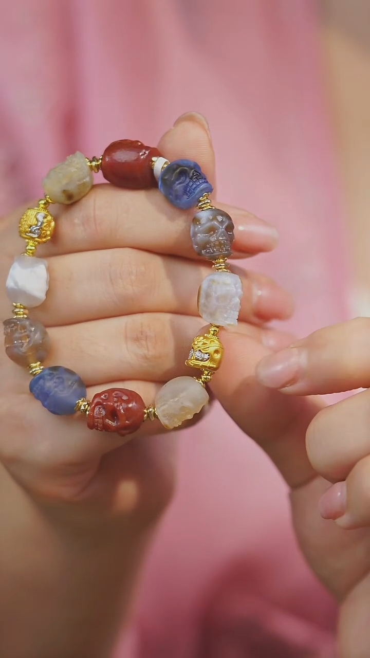 玛瑙/玉髓手串未镶嵌多样性发其一