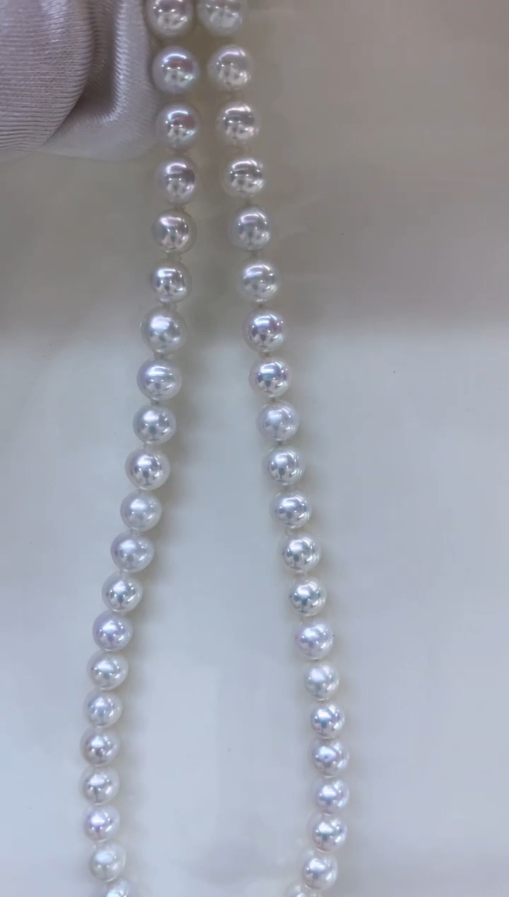 【闪购商品】淡水珍珠项链银S925镶嵌7-8