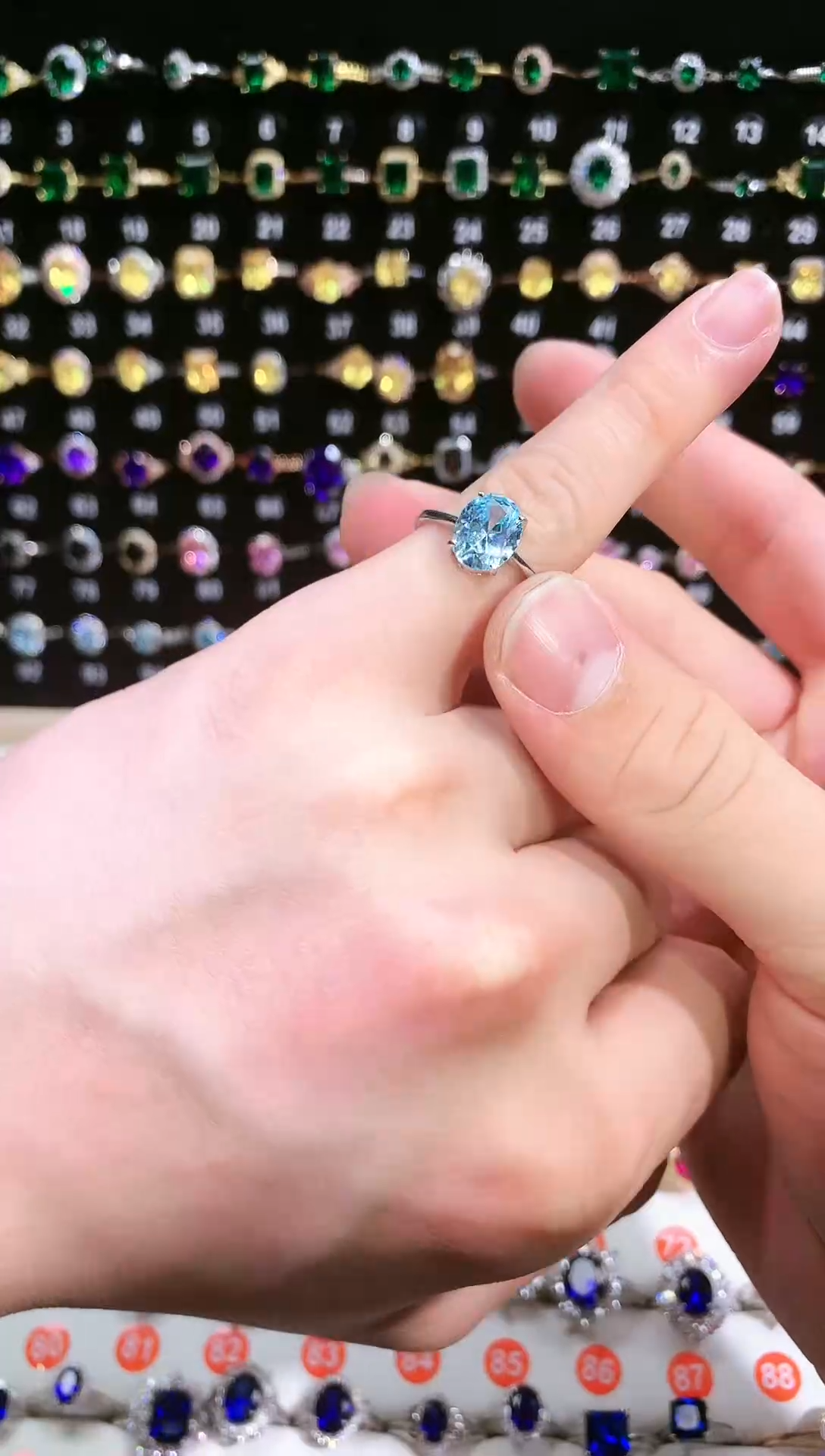 【闪购商品】海蓝宝石戒圈银S925镶嵌111111