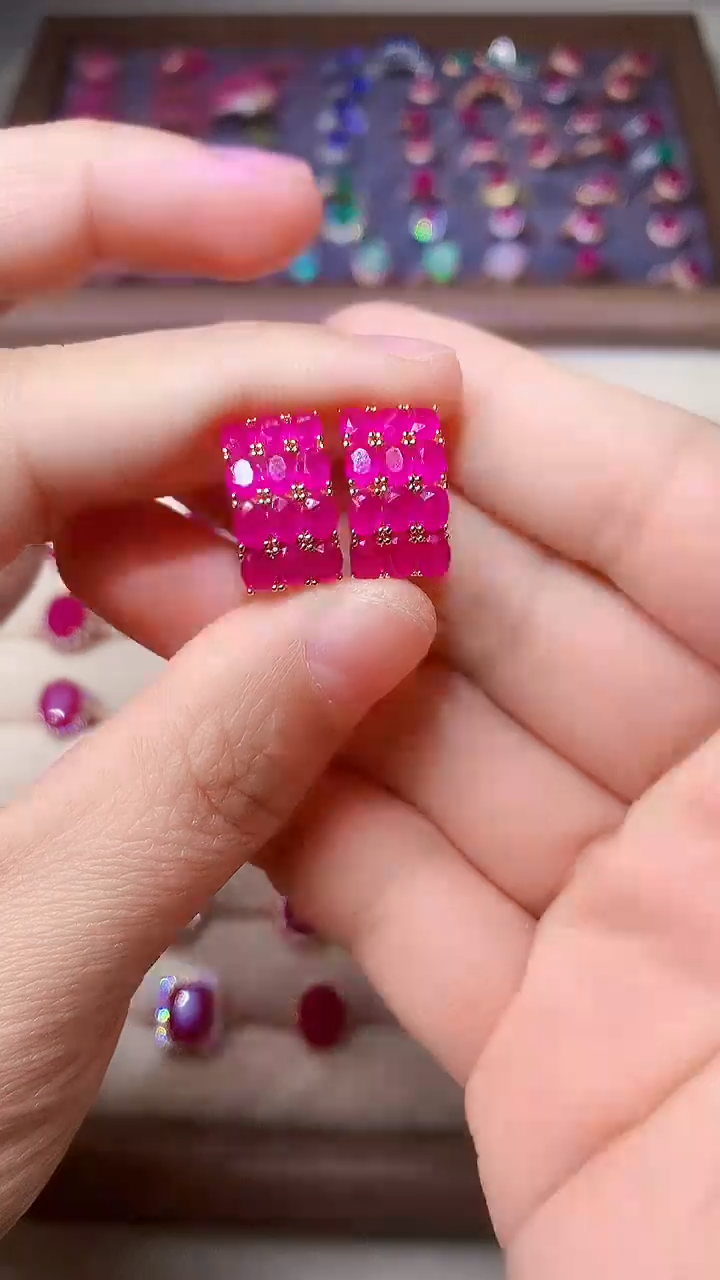 【闪购商品】红宝石耳饰银S925镶嵌000