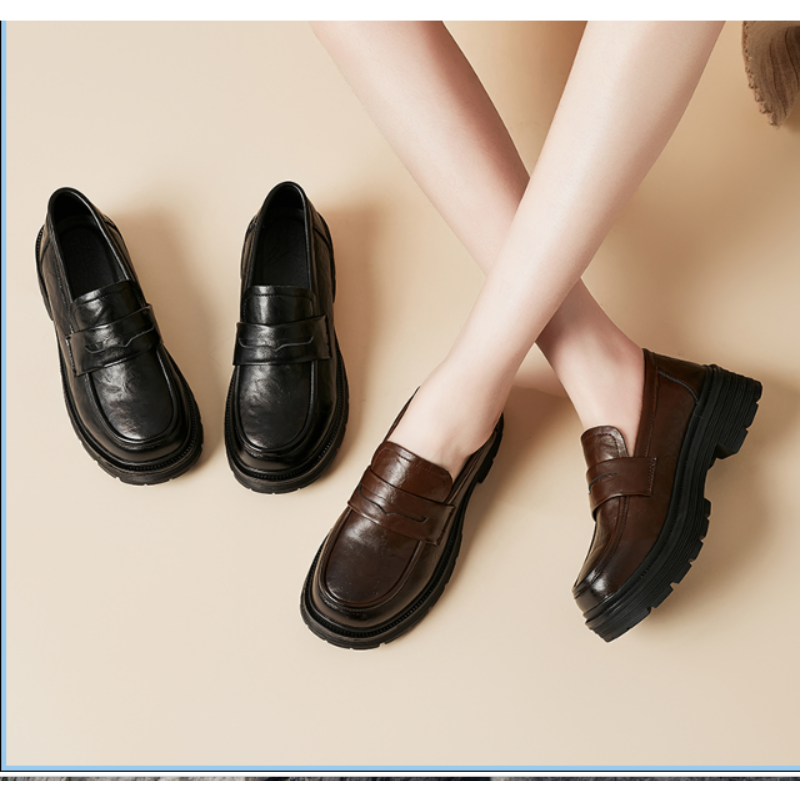 8817新款厚底圆头舒适百搭时尚乐福鞋