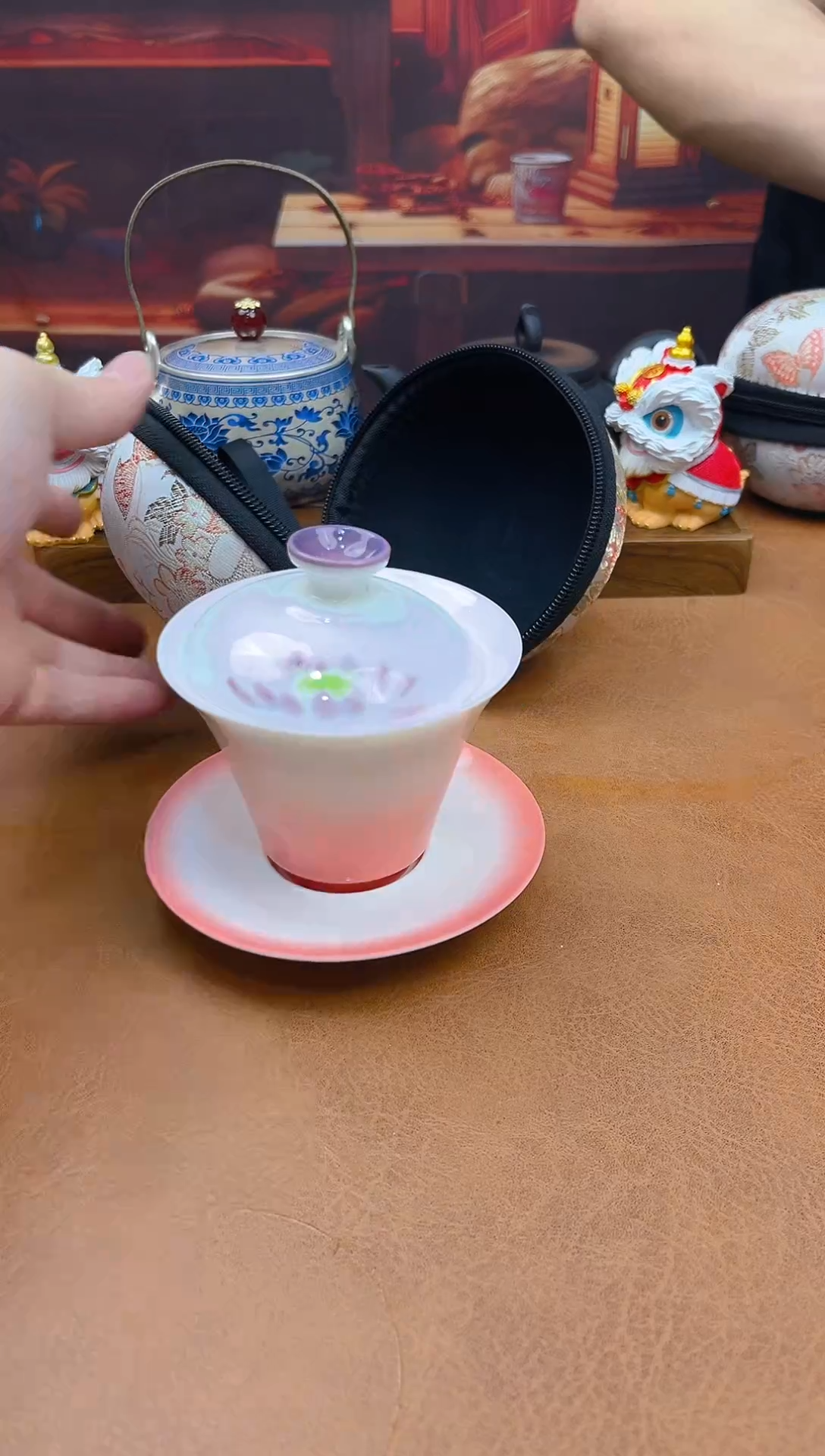 陶瓷茶具摆件旅行套组