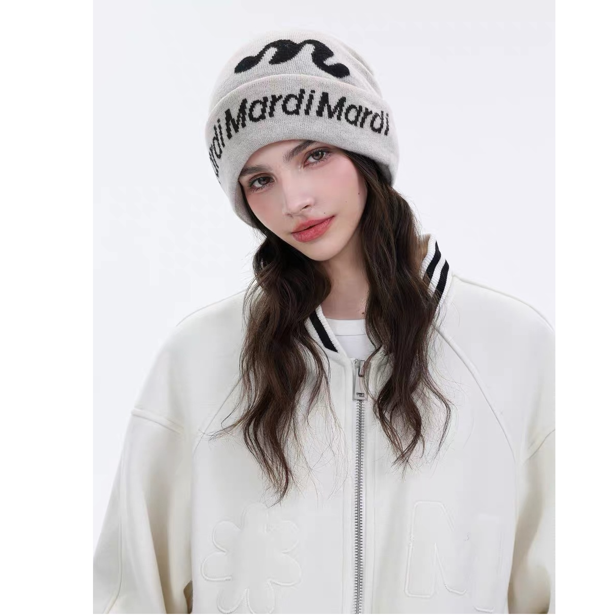 Mardi韩系25秋冬季100%羊毛针织帽女时尚休闲保暖显脸小毛线帽子