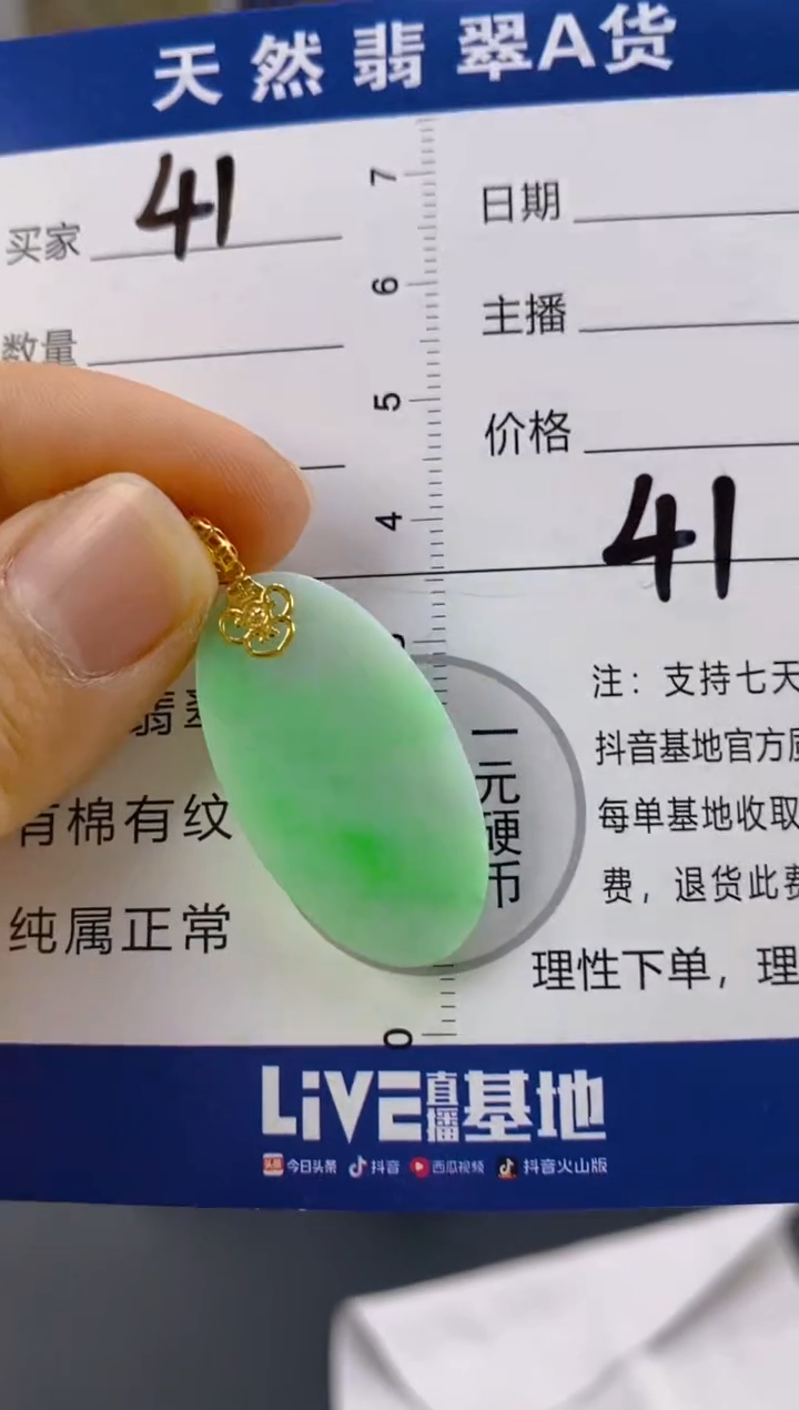 【闪购商品】翡翠颈饰18K金镶嵌天然A货翡翠