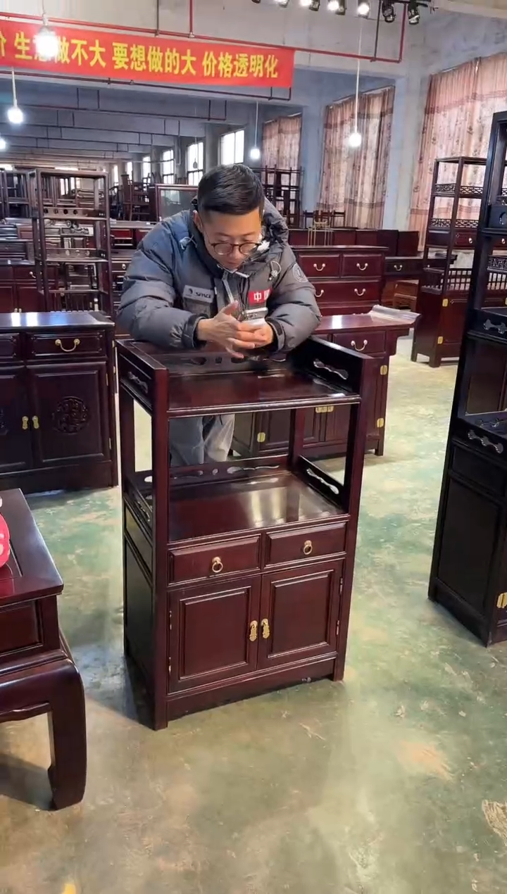 黑酸枝木类成套家具98茶水柜