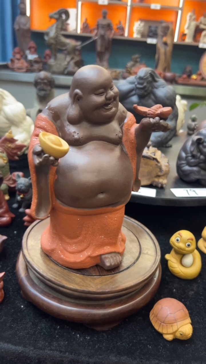 紫砂摆件福从天降弥勒