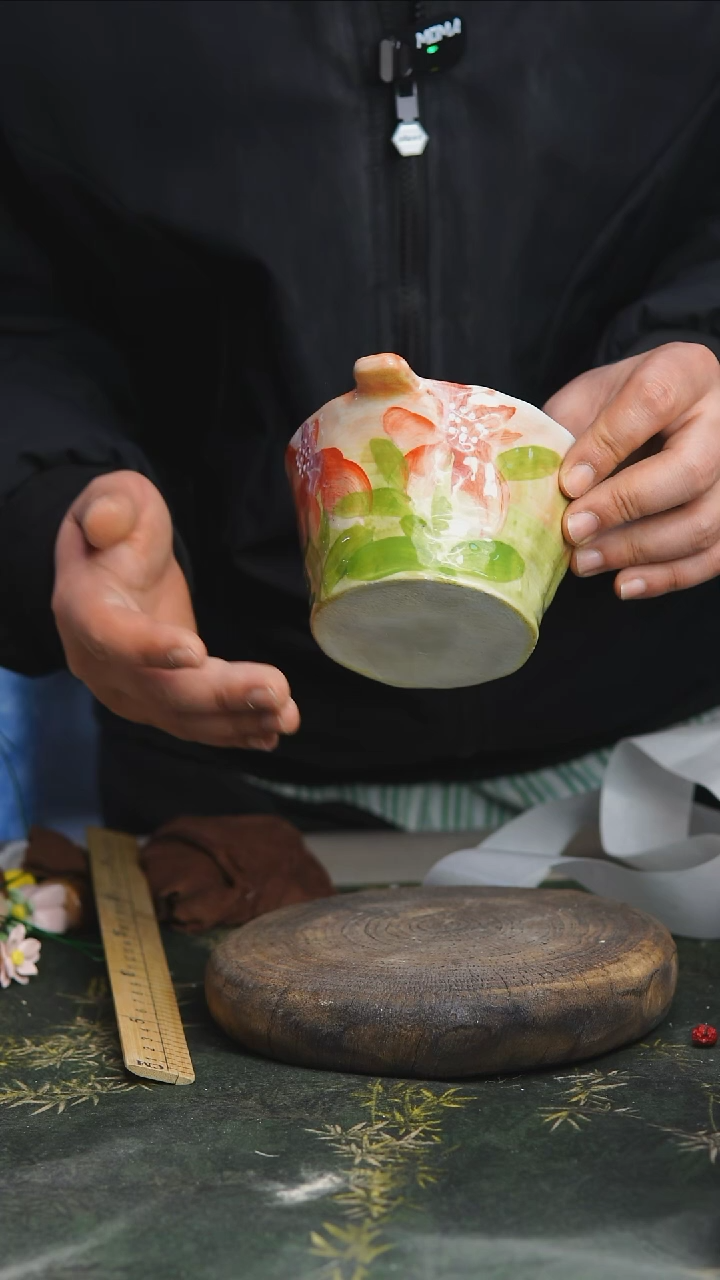 【闪购商品】27景德镇釉下彩手捏双耳碗