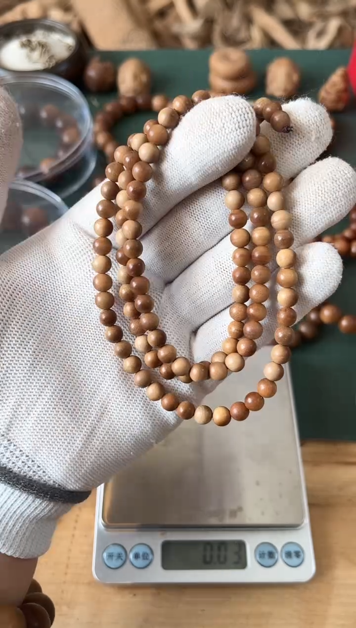 檀香木手串聿*正区老山檀 0.6*108颗 横纹 奶香奶甜