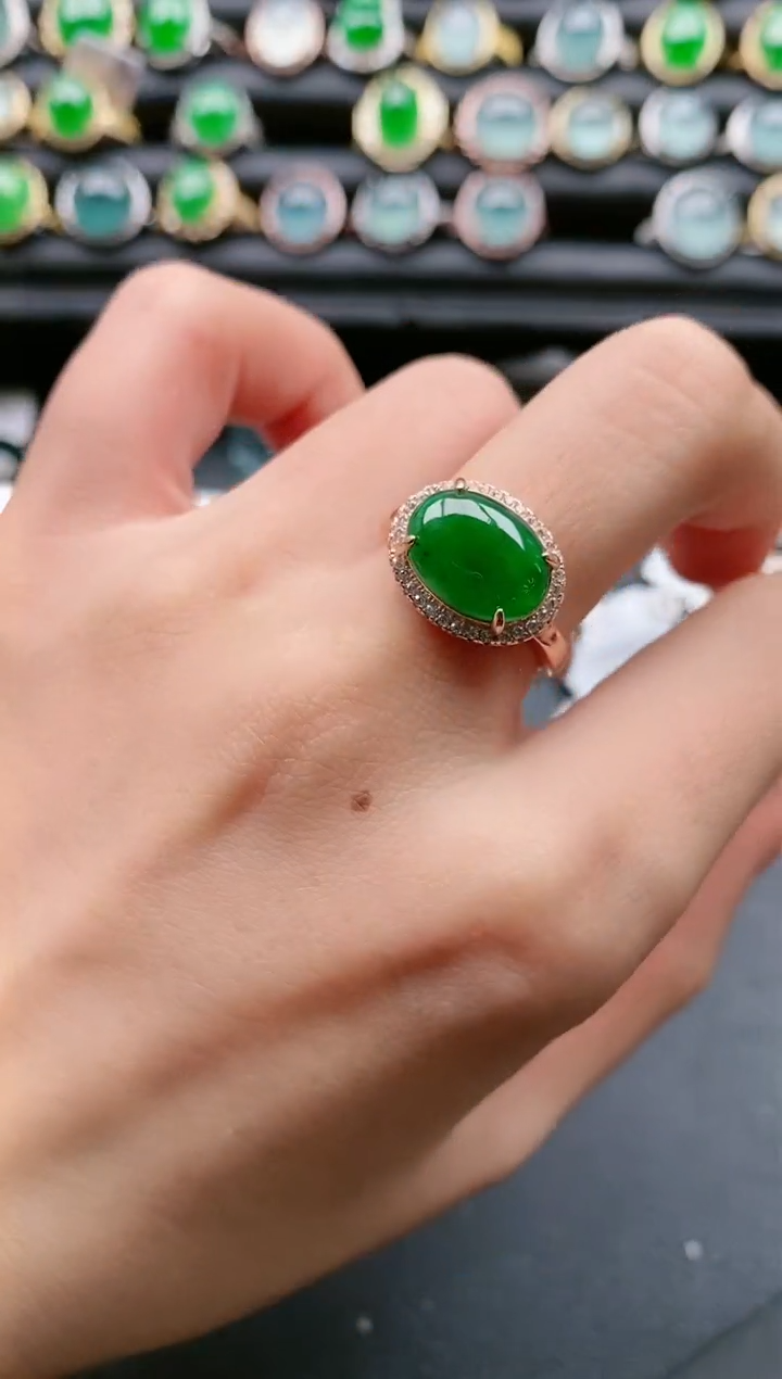 【闪购商品】翡翠戒指银S925镶嵌111111