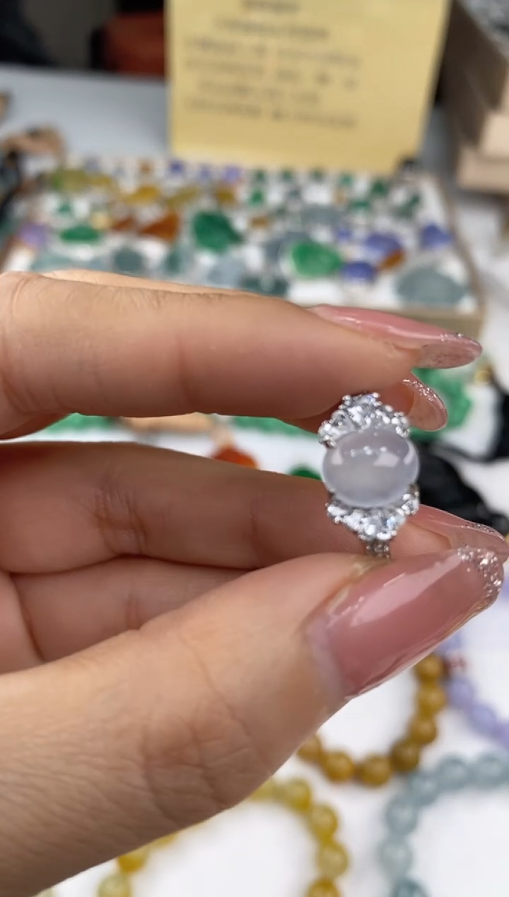 【闪购商品】翡翠戒指银S925镶嵌25117/静静聊翠