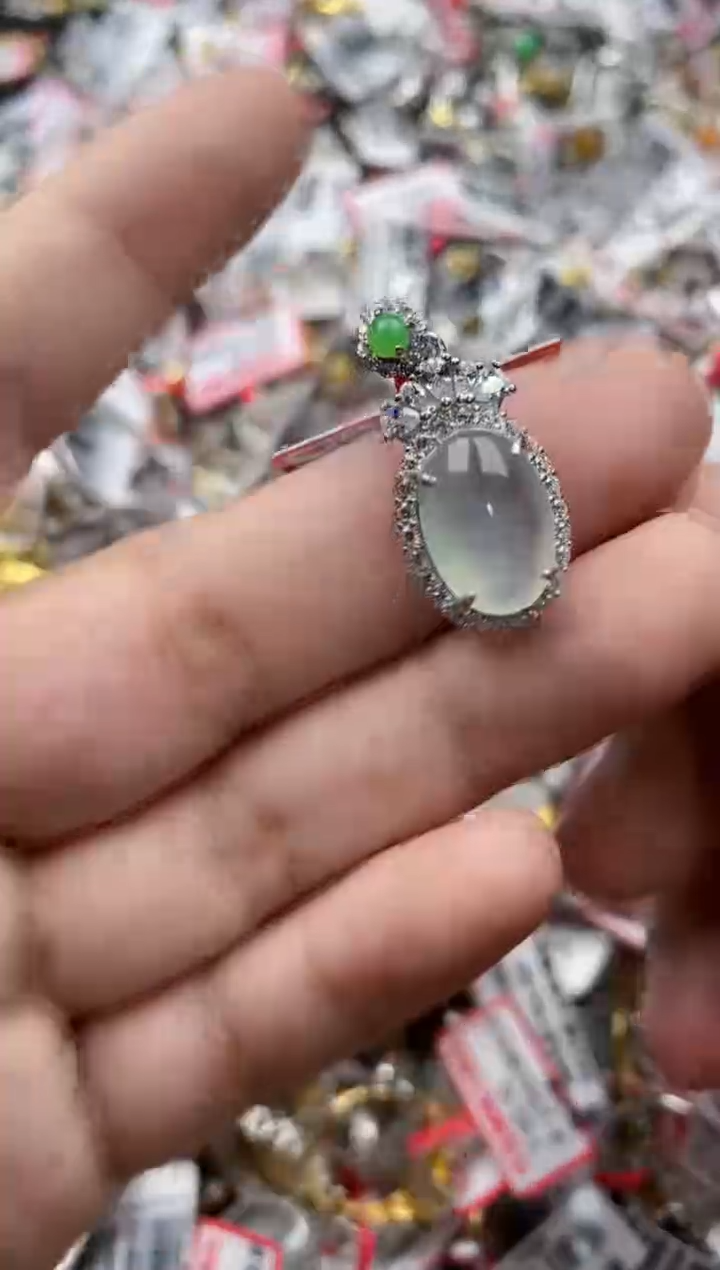 【闪购商品】翡翠戒指银S925镶嵌77777---8