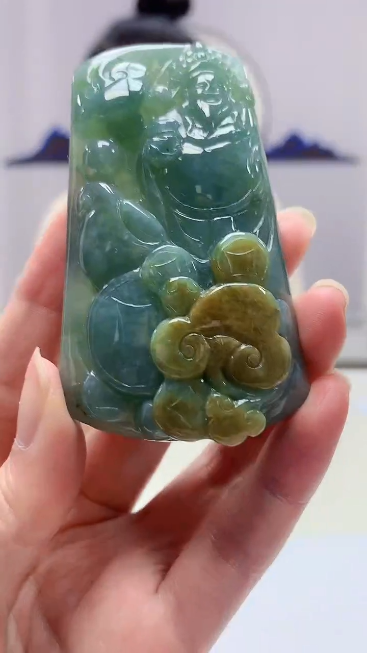 【闪购商品】定制翡翠未镶嵌4902zm-毛货挂件财神58