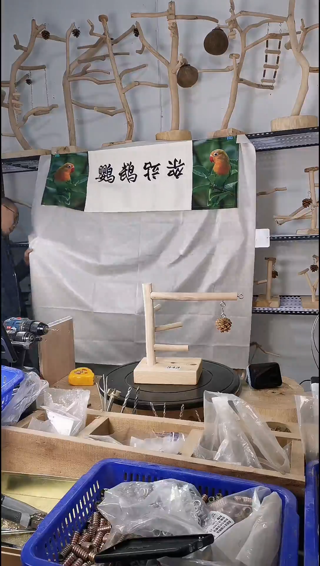 瑾*鹦鹉站枝站架编号343