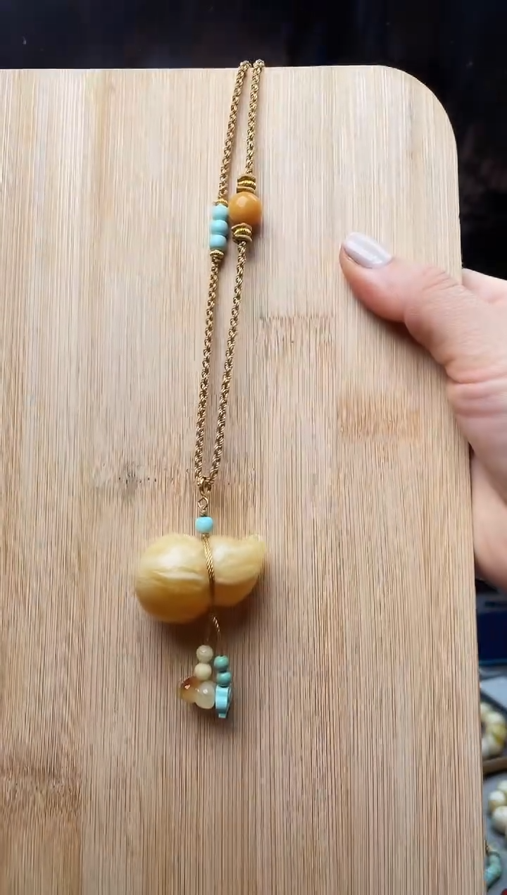 【闪购商品】蜜蜡颈饰未镶嵌葫芦项链