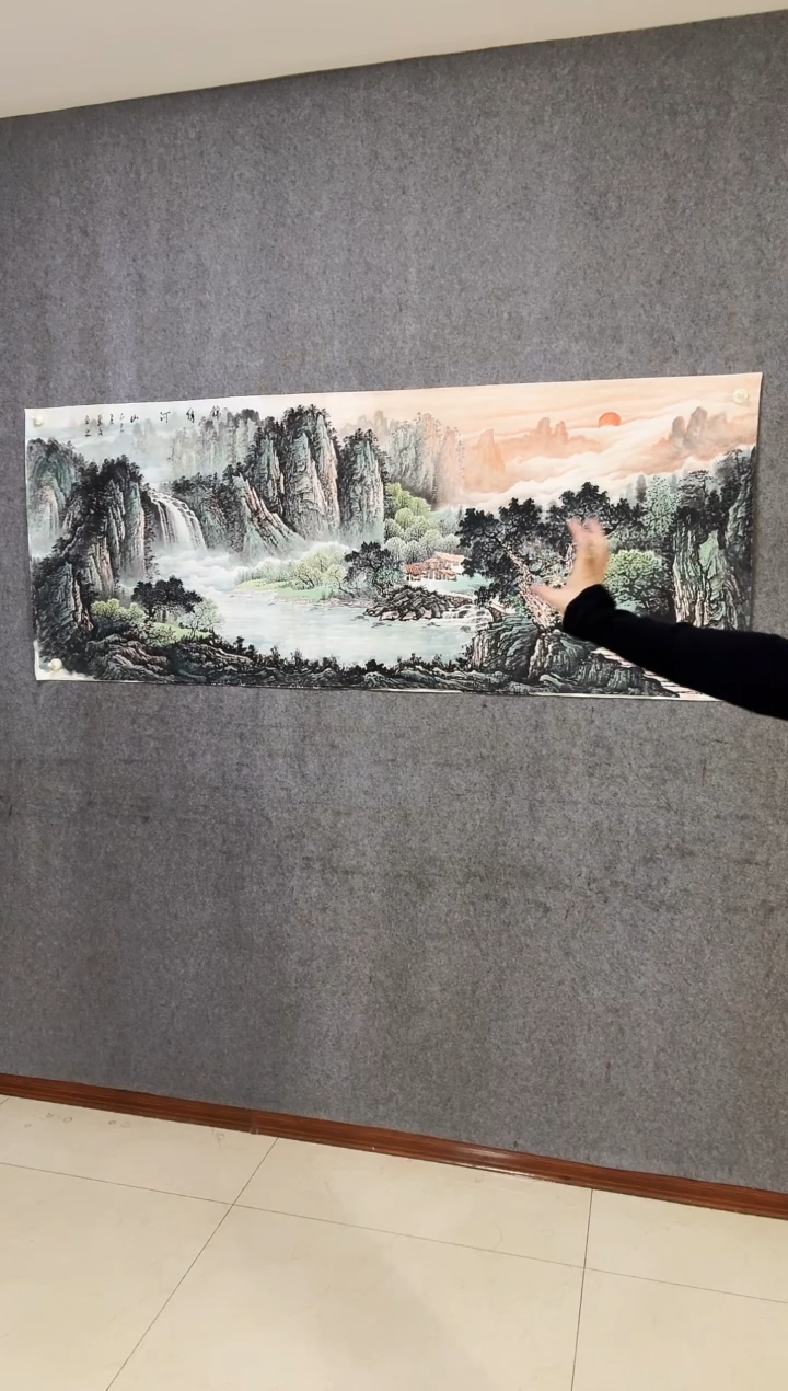 国画开场福利国画手绘《锦绣河山》