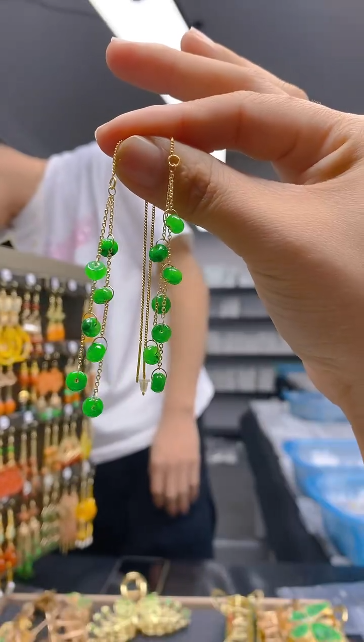 【闪购商品】翡翠耳饰合金316翡翠耳线